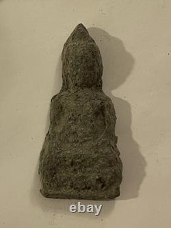 Old Thai Buddha Amulet Clay Standing Buddha Phra Pim Collectible