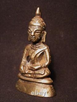 Old Thai Buddha Amulet Phra Chiang Saen Sing Sam Bronze