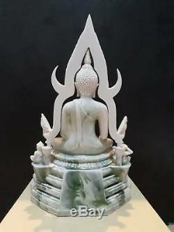 Old Thai Emerald Jade Carved Statue BUDDHA Protection Life Good Luck Thai Amulet