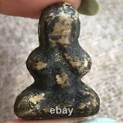 Old Thai Phra Pidta Luang Pu Iam Close Eyes BUDDHA Charm Talisman Luck Gift