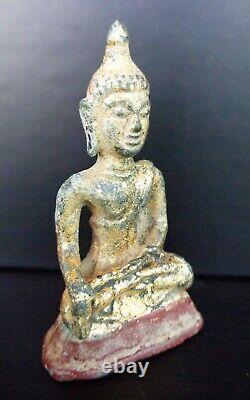 Old thai amulet buddha statue bronze, Sukhothai Buddha