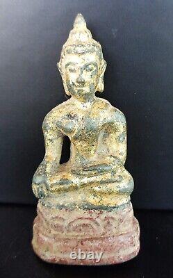 Old thai amulet buddha statue bronze, Sukhothai Buddha lucky and success