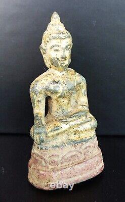 Old thai amulet buddha statue bronze, Sukhothai Buddha lucky and success