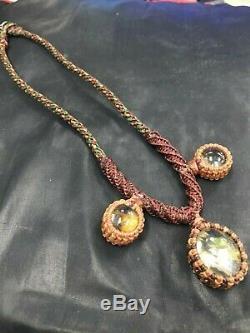 PENDANT Vintage Necklace STONE LEKLAI KEAW TALISMAN BUDDHA MAGIC THAI AMULET
