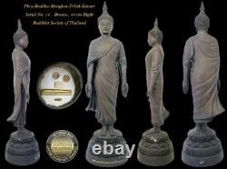 PHRA BUDDHA-MONGKON-TRIROKANART PERDROG 38cm HIGHT BUCHA SIZE BRONZE THAI AMULET