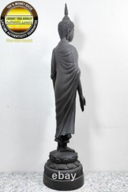 PHRA BUDDHA-MONGKON-TRIROKANART PERDROG 38cm HIGHT BUCHA SIZE BRONZE THAI AMULET