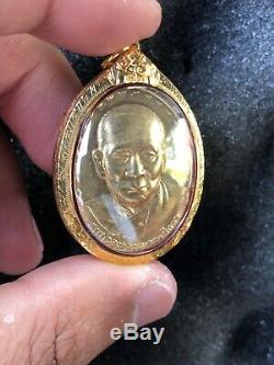 PHRA LP JOI WEALTH LUCKY Thai Buddha Amulet Pendant 18k Solid Gold Case