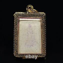 PHRA SOMDEJ WAT RAKANG THAI BUDDHA AMULET PENDANT YELLOW GOLD CASE (Pim Sao Ha)