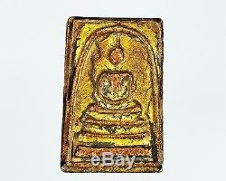 Pendant Old Thai Amulet Phra Somdej Wat Rakang Phim Yai And Gilded Sacred Buddha