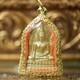 Phra Buddha Chinnarat Thai Amulet Prathanphon Model Year 2004 Gold Plate Genuine