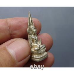 Phra Buddha Chinnarat thai Amulet Antique Casting Hand Cranked Genuine Silver