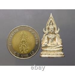 Phra Buddha Chinnarat thai Amulet Antique Casting Hand Cranked Genuine Silver