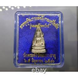 Phra Buddha Chinnarat thai Amulet Antique Casting Hand Cranked Genuine Silver