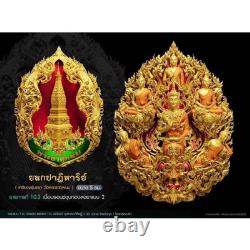 Phra Buddha Miracle Gold Mantra Amulet With Plastic Laser Case Water Proof