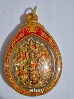 Phra Buddha Miracle Gold Mantra Amulet With Plastic Laser Case Water Proof