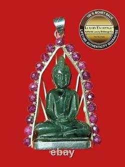 Phra Buddha Yok Lp Viriyoung Wat Thammongkon 2536 Silver Frame Ruby Thai Amulet