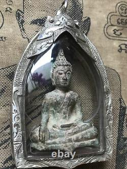 Phra Chiang San Bucha Sing Sarm (3)around 2-300 year, Thai Buddha Amulet