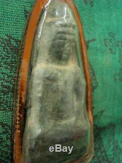 Phra Huyan Khmer Ancient Lopburee Buddha Magic Thai Talisman Antique Amulet