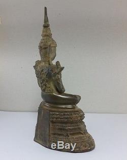 Phra Kaew Morakot Thai Buddha Amulet Statue Brass Antique Summer Season Size 5