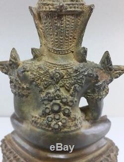 Phra Kaew Morakot Thai Buddha Amulet Statue Brass Antique Summer Season Size 5