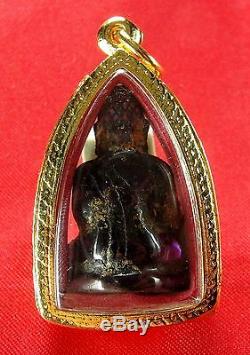 Phra Keaw Gems Carve Stone Case Thai Amulet Buddha Charm Magic Talisman Pendant