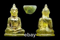 Phra Keaw Kru-hod Chuijia Rock Crytal Carved Statue Buddha Anceint Thai Amulet