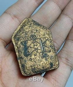 Phra Khun Paen Embed 2 Golden Takrud LP Tim Wat Rahanrai Thai Buddha Amulet 2515