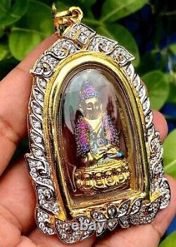 Phra Kring 7 Color With Case Handmade Gem Thai Amulet Buddha Talisman Charm K565