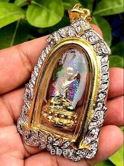 Phra Kring 7 Color With Case Handmade Gem Thai Amulet Buddha Talisman Charm K565