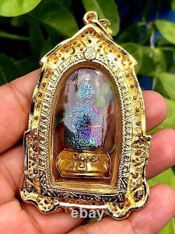 Phra Kring 7 Color With Case Handmade Gem Thai Amulet Buddha Talisman Charm K565