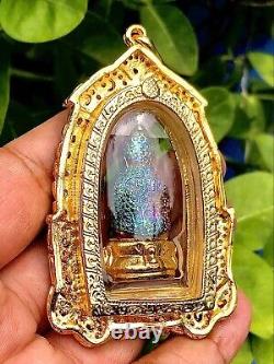 Phra Kring 7 Color With Case Handmade Gem Thai Amulet Buddha Talisman Charm K565