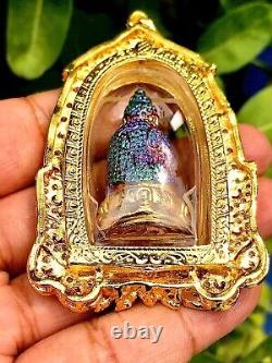 Phra Kring 7 Color With Case Handmade Gem Thai Amulet Buddha Talisman Charm K565