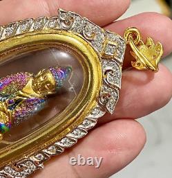 Phra Kring 7 Color With Case Handmade Gem Thai Amulet Buddha Talisman Charm K565