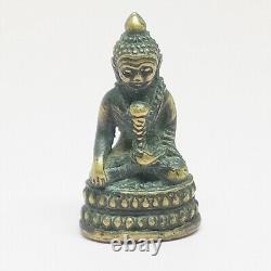 Phra Kring Buddha Brass Protect Collectibles Power Holy Lucky Thai Amulet Rare