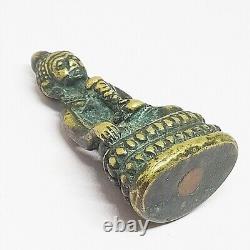 Phra Kring Buddha Brass Protect Collectibles Power Holy Lucky Thai Amulet Rare