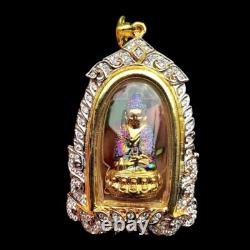 Phra Kring Paowares 7 Color With Gem Thai Buddha Amulet Pendant Talisman K565