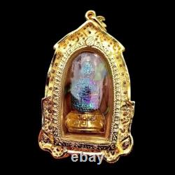 Phra Kring Paowares 7 Color With Gem Thai Buddha Amulet Pendant Talisman K565