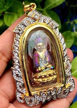 Phra Kring Paowares 7 Color With Gem Thai Buddha Amulet Pendant Talisman K565