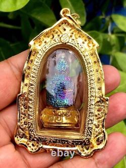 Phra Kring Paowares 7 Color With Gem Thai Buddha Amulet Pendant Talisman K565
