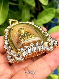 Phra Kring Paowares 7 Color With Gem Thai Buddha Amulet Pendant Talisman K565