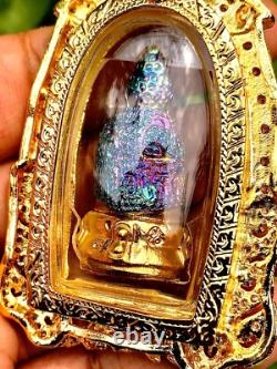 Phra Kring Paowares 7 Color With Gem Thai Buddha Amulet Pendant Talisman K565