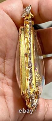 Phra Kring Paowares 7 Color With Gem Thai Buddha Amulet Pendant Talisman K565