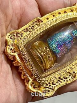 Phra Kring Paowares 7 Color With Gem Thai Buddha Amulet Pendant Talisman K565