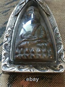 Phra L P Thuad, Twad, Wat Chang Hai, Rang Tao Rid Thai Buddha yr 2505 Silver Case