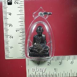 Phra LP Koon wat banrai''Roon Rake'' (Copper) BE2536, Thai buddha amulet&Card#11