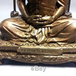 Phra LP NGERN Temple 9 Guru monk Jubilee Brass Statue Thai Buddha Amulet Wealth