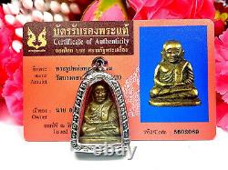Phra LP Ngern Statue Wat Bangklan Certificate Card Talisman Thai Amulet Buddha