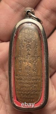 Phra Leela Thai Buddhist Amulet Walking Buddha Pendant Vintage Sacred Talisman