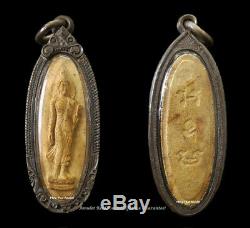 Phra Leelar 25buddha Sattawat Holyclay Pupular Silver Case Real Rere Thai Amulet