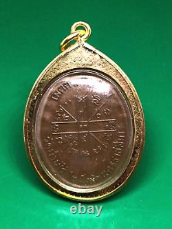 Phra Lp Koon Rare Old Thai Buddha Amulet Lucky Talisman Gold Micron Case Pendant